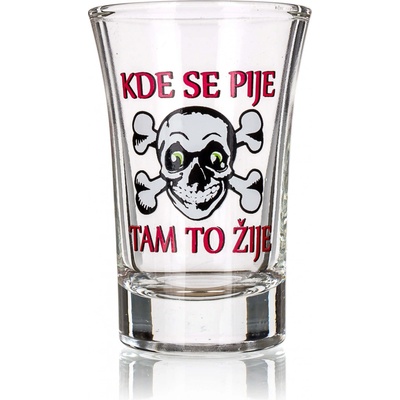 Nekupto Dárky s humorem Panák skleněný humorný Kde se pije tam to žije 0,04 l