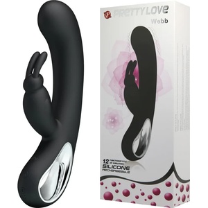  Мултифункционален вибратор с изискан вид, 21см. - Pretty Love Webb Black (DEBRA00970)