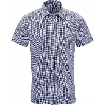 Premier Workwear pánská popelínová košile gingham s drobným kostkovaným vzorem PW221 modrá námořní bílá