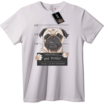 NOONEBRAND Тениска Лошо Мопсче Арестант - XS, White