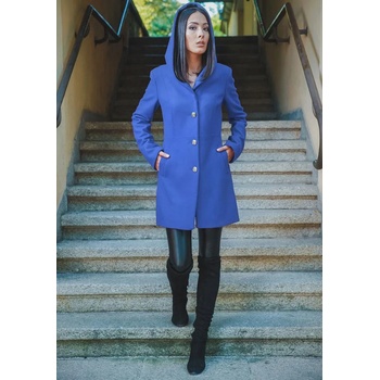 Image 1 of Radek's Collection Дамско палто в син цвят с качулка 12106-404