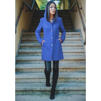 Radek's Collection Дамско палто в син цвят с качулка 12106-404
