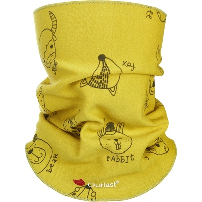 Little Angel Nákrčník dětský smyk Tisk Outlast® Žlutozelená zvířátka – Zboží Dáma