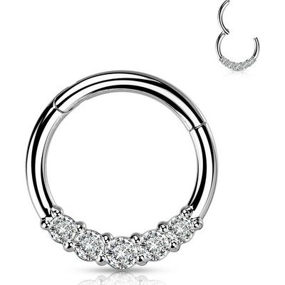 Šperky4U segment kruh se zirkony cartilage piercing NS0061-ST