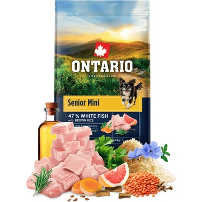 Ontario Hypoallergenic Senior Mini Ryba & Ryža 6,5 kg