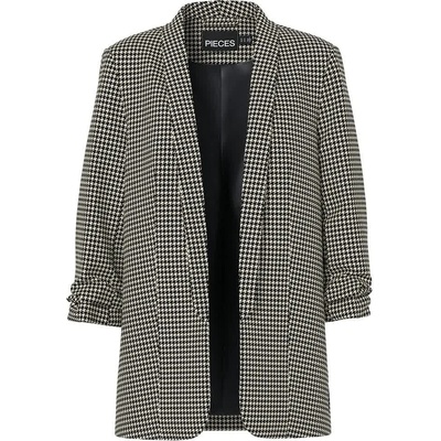 PIECES Сако Pieces Boss 3/4 Printed blazer - Black (White Pepper)