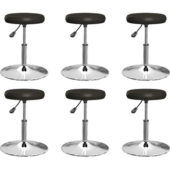 vidaXL Трапезни столове, 6 бр, черни, изкуствена кожа (3085589)