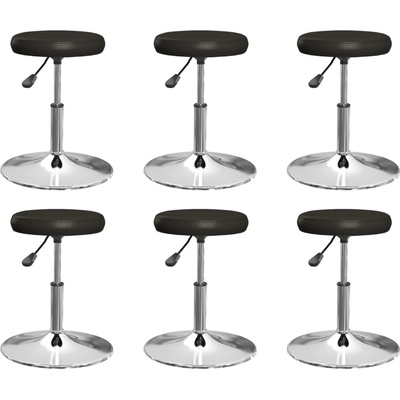 vidaXL Трапезни столове, 6 бр, черни, изкуствена кожа (3085589)