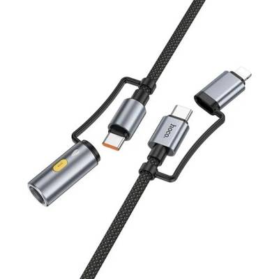 HOCO U138 nabíjecí l 2 v 1 USB/Type-C – Lightning/zapalovač, 120 cm, ČERNÝ