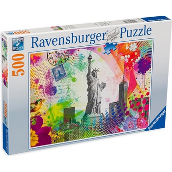 Ravensburger Пъзел Ravensburger от 500 части - Пощенска картичка на Ню Йорк (17379)