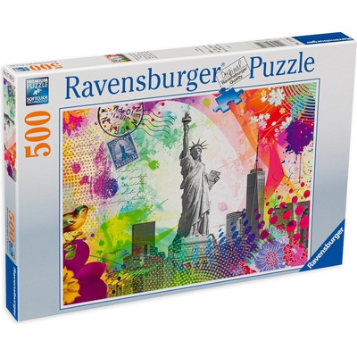 Ravensburger Пъзел Ravensburger от 500 части - Пощенска картичка на Ню Йорк (17379)