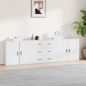 vidaXL Сайдборди, 3 бр, бели, инженерно дърво (3185399)