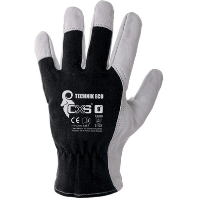 CANIS SAFETY a. s Cxs technik eco / Комбинирани ръкавици - черно/бели 8 (321001180108)