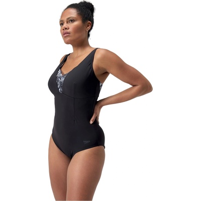 Speedo Бански костюм Speedo Women's One Piece Swimsuit - Black/Grey
