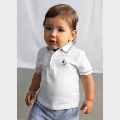 MAYORAL Поло тениска къс ръкав комбинирана Бял цвят за бебе момче Mayoral