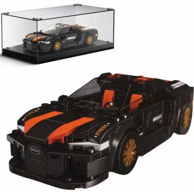 Mould King Technická Stavebnica Športové Auto 386ks + Vitrína, čierne