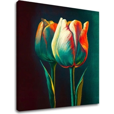 Dizajnová dekorácia na plátne Ráno s tulipánom - 60x60 cm