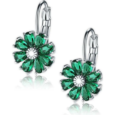 Elanis Jewel Dámské náušnice Brillance Marquise Smaragd Green EJ00333