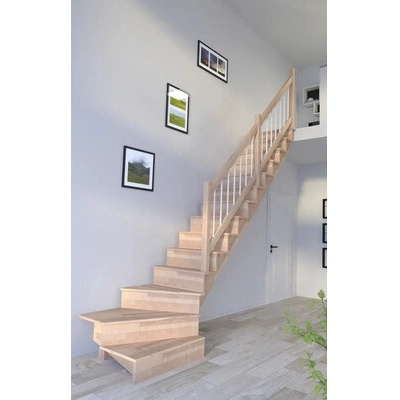 Pertura Atanas Lepené drevo buk s podstupnicami buk 1/4-otočené dole vpravo 80 cm 13/14