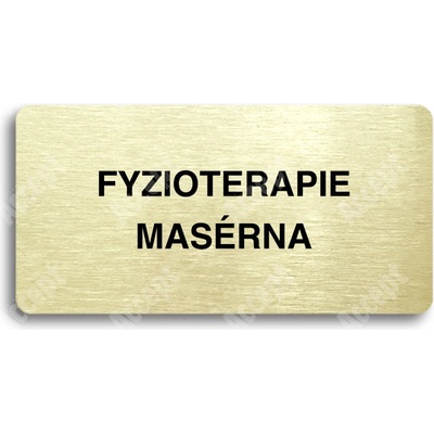 ACCEPT Piktogram FYZIOTERAPIE - MASÉRNA - zlatá tabulka - černý tisk bez rámečku