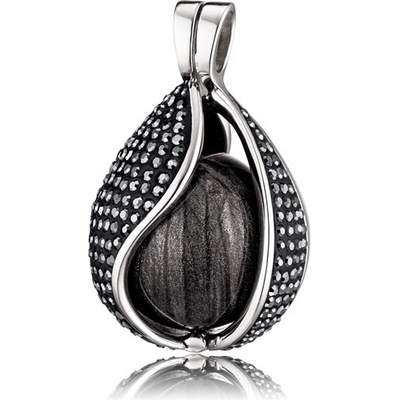 Engelsrufer Andělský zvonek Slza z nebe stříbrný s černými krystaly ERP 27 TEARBIHA