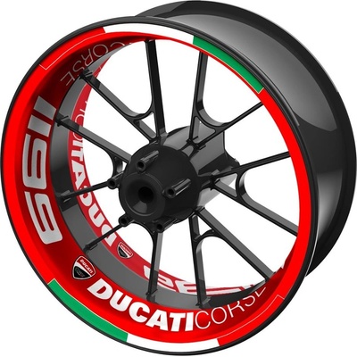 SEFIS jednodielne polepy na kolesá DUCATI Corse 1199 červená