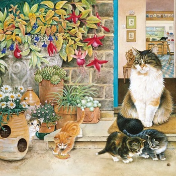 Alipson Puzzle - Puzzle Agneatha and her Kittens on the Doorstep - 1 000 piese