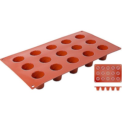Contacto Silikonová forma na 15 dortíků Dariole o průměru 35 mm 6633/315 terakotová