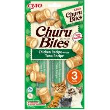 Churu Cat Bites Chicken wraps&Tuna Salmon Purée 3 x 10 g