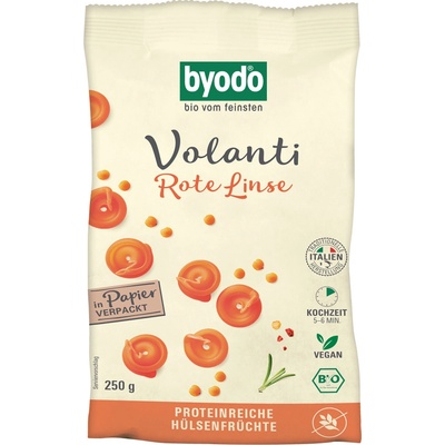 Byodo Bio bezlepkové Volanti těstoviny z červené čočky 250 g