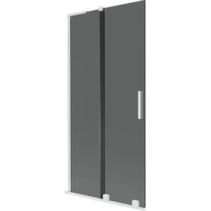 Mexen Velar L вана душ параван 2-крилен плъзгащ се 90 x 150 cm, графит, бял - 896-090-003-41-20 (896-090-003-41-20)