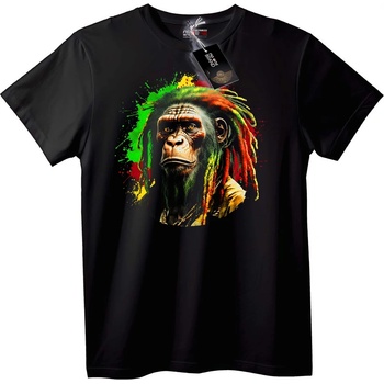NOONEBRAND Тениска Раста Маймуна - 3XL, Black
