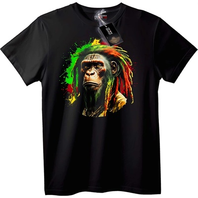NOONEBRAND Тениска Раста Маймуна - 3XL, Black