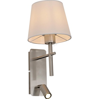 Zuma Line W4106-2SN+WH-LED стенна лампа LUNA 1xE27/40W/230V + LED/2, 5W хром/бяла (ZL0996)