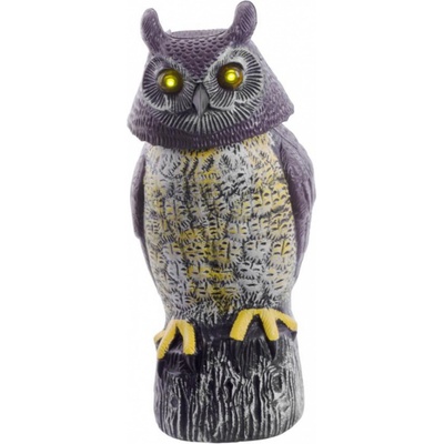 MagicHome Plašič vtákov, Sova, solárna, svietiace oči ,otáčajúca hlava, 43cm