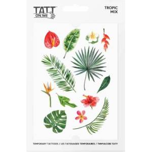 TATTonMe Водоустойчиви временни татуировки Тропически растения микс (TMTropic)