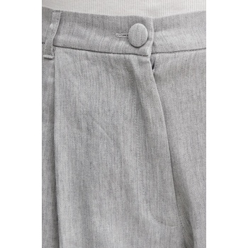 Marella Ленен панталон Marella AUTOCAR в сиво с кройка тип цигара, с висока талия 2513131024200 (2513131024)