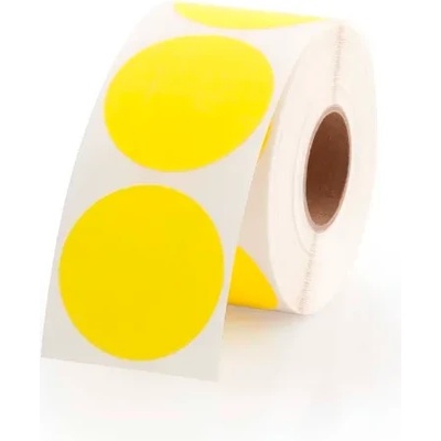 CDRmarket Самозалепващи етикети кръгъл 35 mm, 1000 компютри жълт хартия за TTR, роля (Tfi35/1000/ŻÓŁTE)