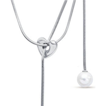 Ellami Hadovitý řetízek s perlou a srdcem 3002182