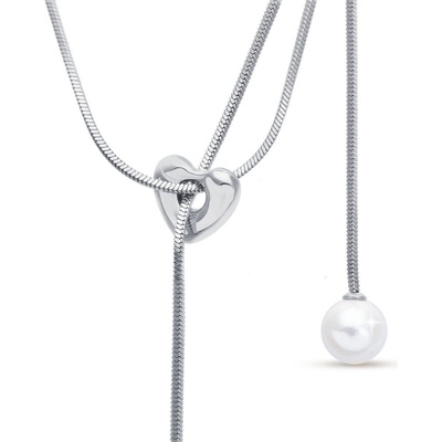 Ellami Hadovitý řetízek s perlou a srdcem 3002182