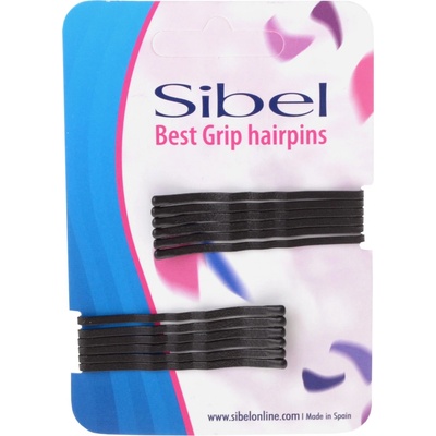 Vlnitá sponka Sibel Best Grip 5 cm hnědá 12ks 9600054-15