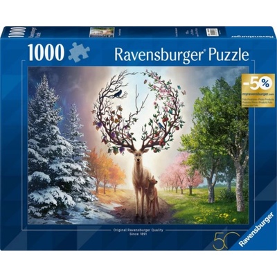 Ravensburger Пъзел Ravensburger от 1000 части - Магичен елен (12001088)