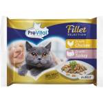 PreVital Fillet Selection Консерва пиле/индейка в желе 4 x 85 г