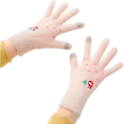 HARAHU Дамски зимни ръкавици за телефон с снежен човек и коледно дърво - Слабо Кафяво kp35525 (35525)