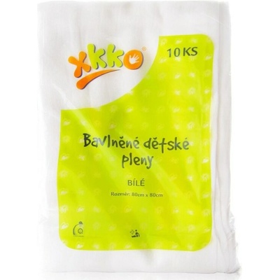 XKKO Bavlnené pleny 80 x 80 biele