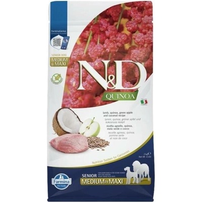 N&D Quinoa Dog Senior Medium & Maxi Grain Free Lamb Green Apple & Coconut 2 kg