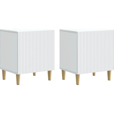 vidaXL Нощен шкаф 2 бр. Бяло 43 x 34, 5 x 50 см Инженерна дървесина (894566)