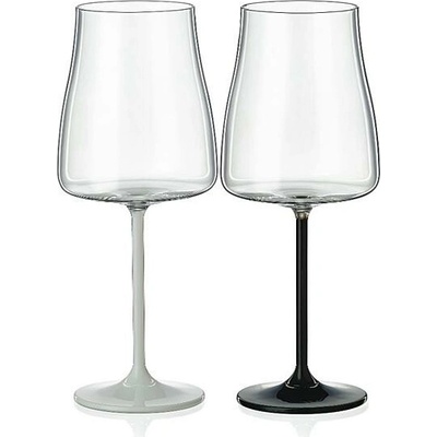 Crystalex Pohár Black White stems 2 x 400 ml