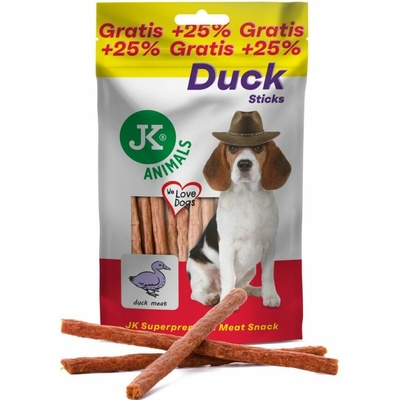 JK ANIMALS kačacie tyčinky mäsová maškrta + 25% gratis 80 g