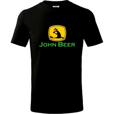 John Beer jeleň s pivom tričko detské čierna